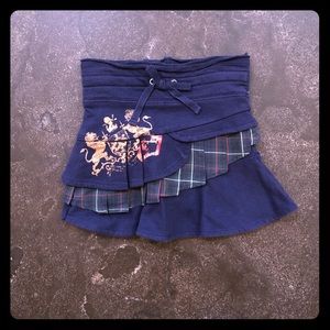 NWT Ralph Lauren navy and plaid ruffled skort -3T